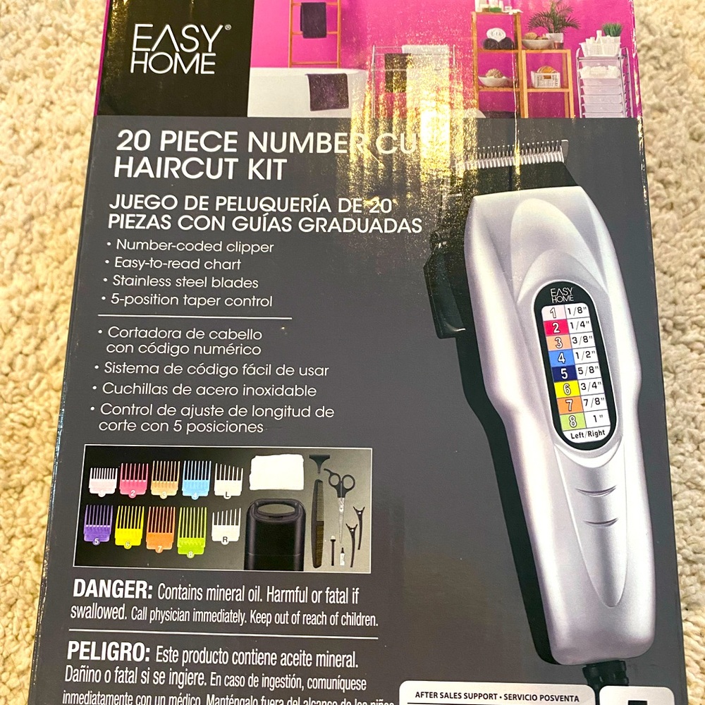 Hair cutting kit. 20 piece number and color coded hair kit
